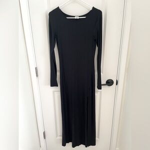 Wilfred Black Long Sleeve Maxi Slit Dress